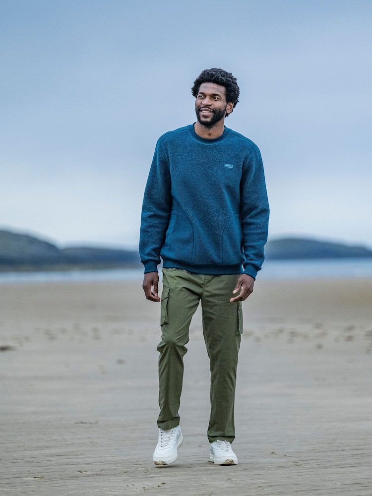 Tog 24 Green Todd Mens Sherpa Sweat Petrol Jumper - Image 1 of 8
