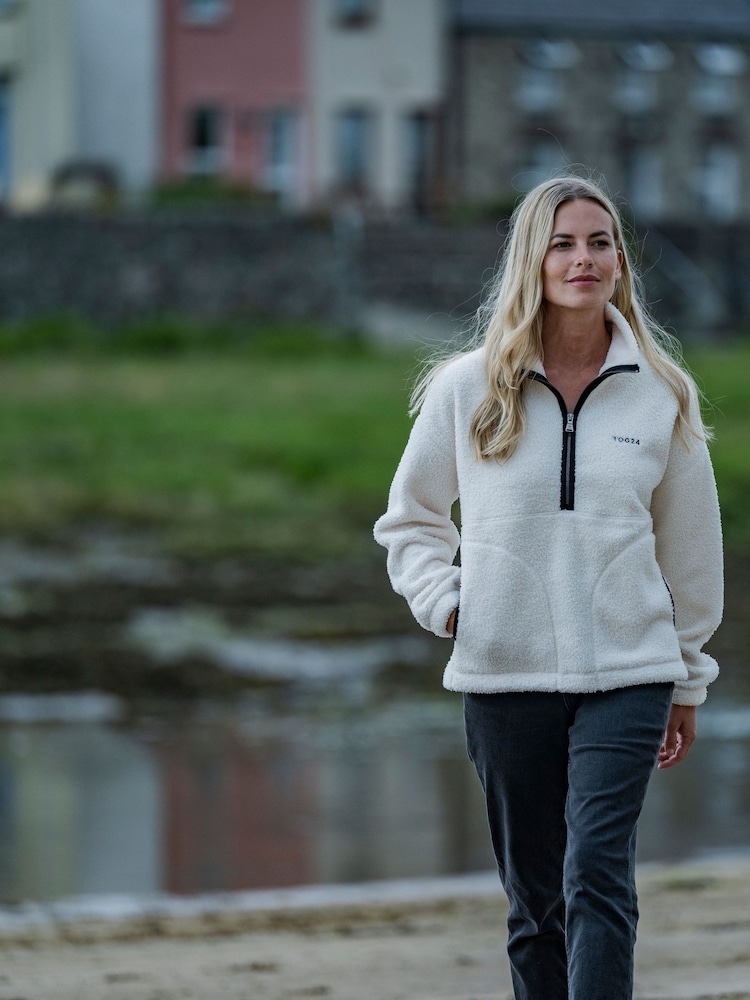 Tog 24 Cream Womens Vance Sherpa Zip Neck Fleece - Image 1 of 6
