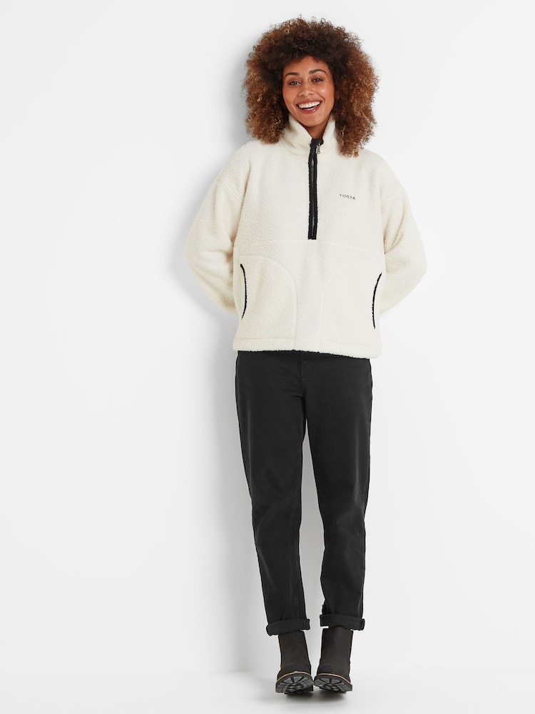 Tog 24 Cream Womens Vance Sherpa Zip Neck Fleece - Image 2 of 6