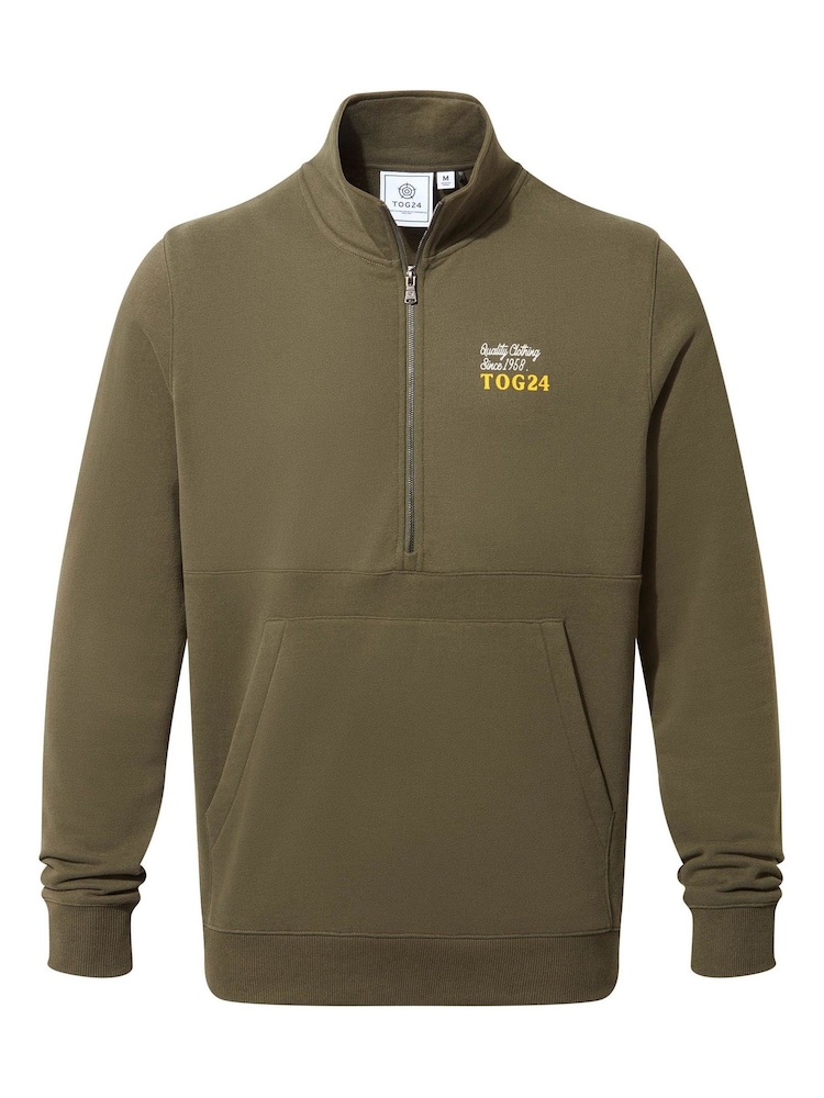 Tog 24 Green Mens Renard Quarter Zip Sweatshirt - Image 5 of 5