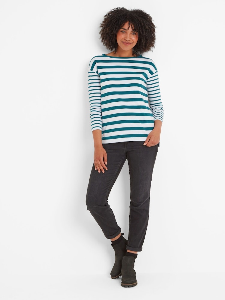 Tog 24 Blue Womens Pippa Long Sleeve 100% Cotton T-Shirt - Image 1 of 5