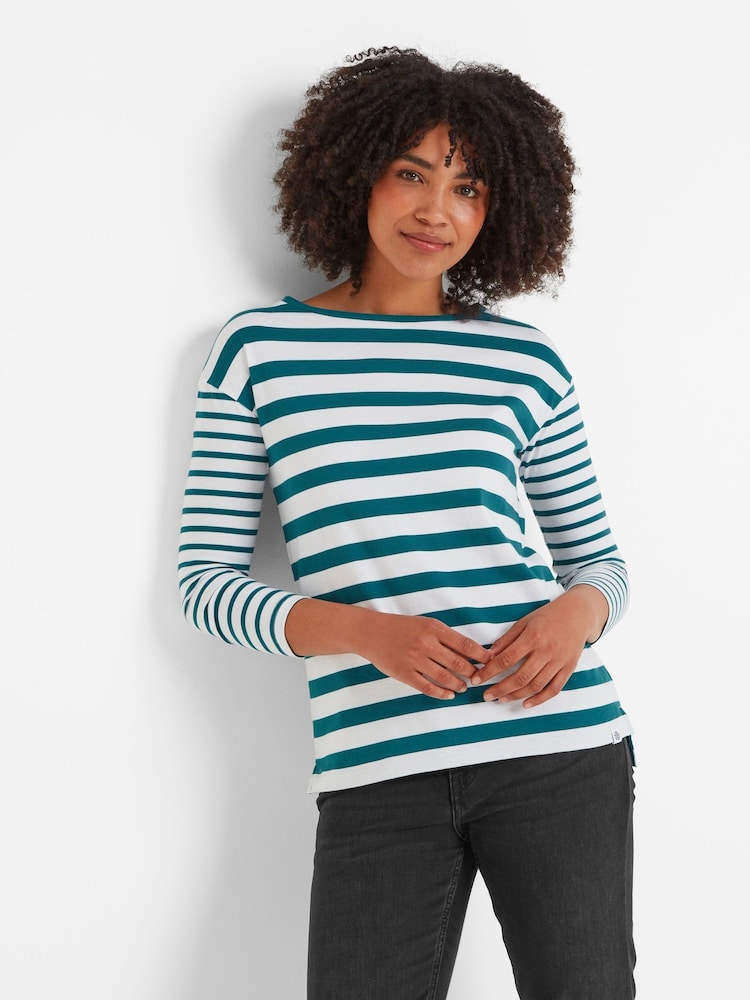 Tog 24 Blue Womens Pippa Long Sleeve 100% Cotton T-Shirt - Image 2 of 5