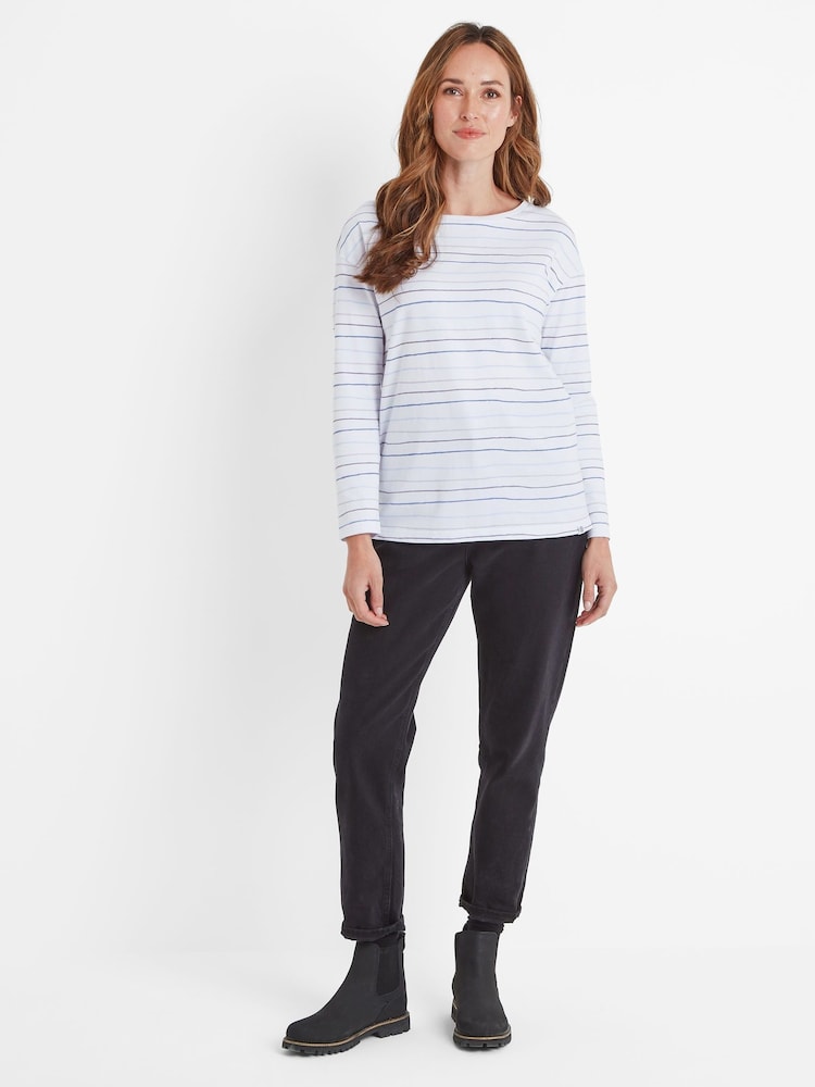 Tog 24 Blue Womens Pippa Long Sleeve 100% Cotton T-Shirt - Image 1 of 5