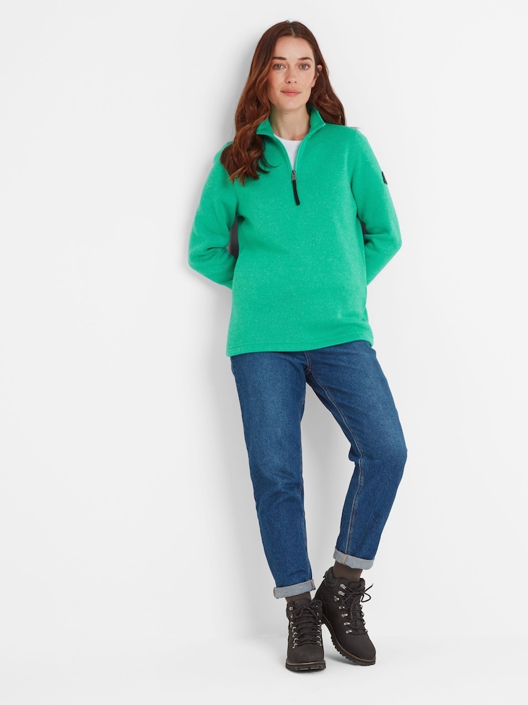 Tog 24 Green Womens Pearson Knitlook Zipneck Deep Fleece - Image 1 of 6 Tog 24 Green Womens Pearson Knitlook Zipneck Deep Fleece - Image 1 of 6