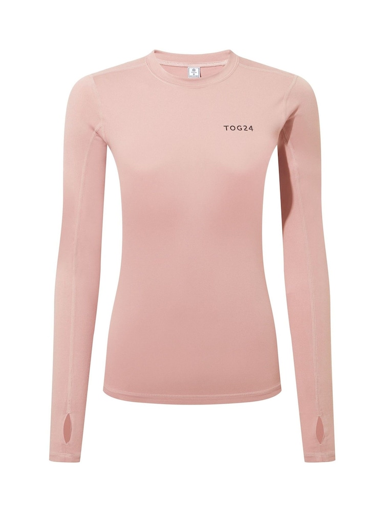 Tog 24 Baby Pink Snowdon Thermal Base Layer Crew Neck Top - Image 5 of 5