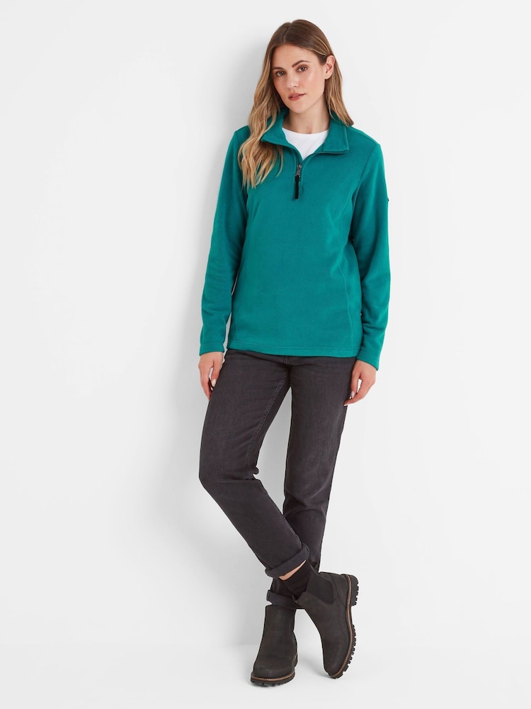 Tog 24 Teal Green Revive Fleece Zip Neck Jumper - Image 1 of 6