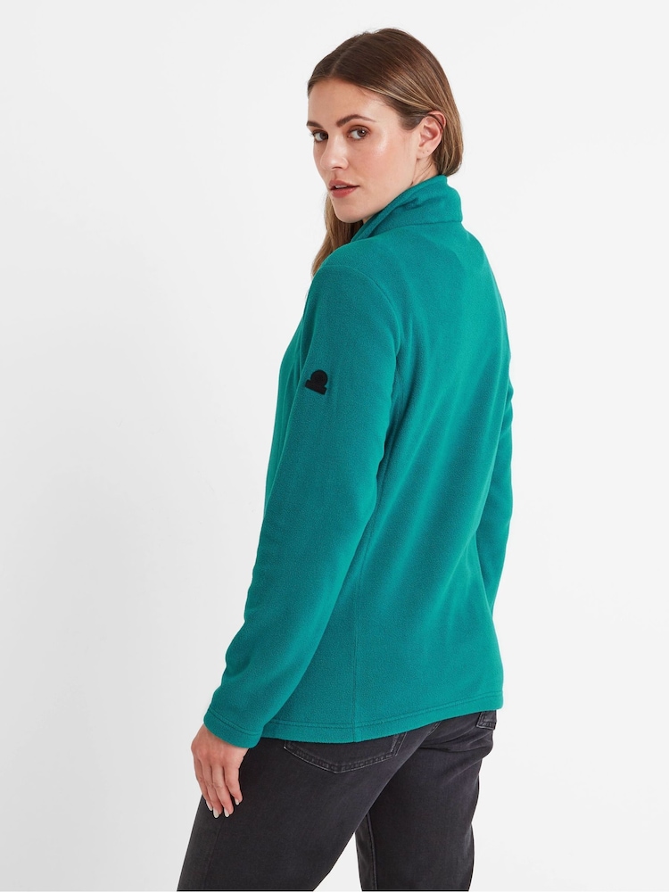 Tog 24 Teal Green Revive Fleece Zip Neck Jumper - Image 3 of 6