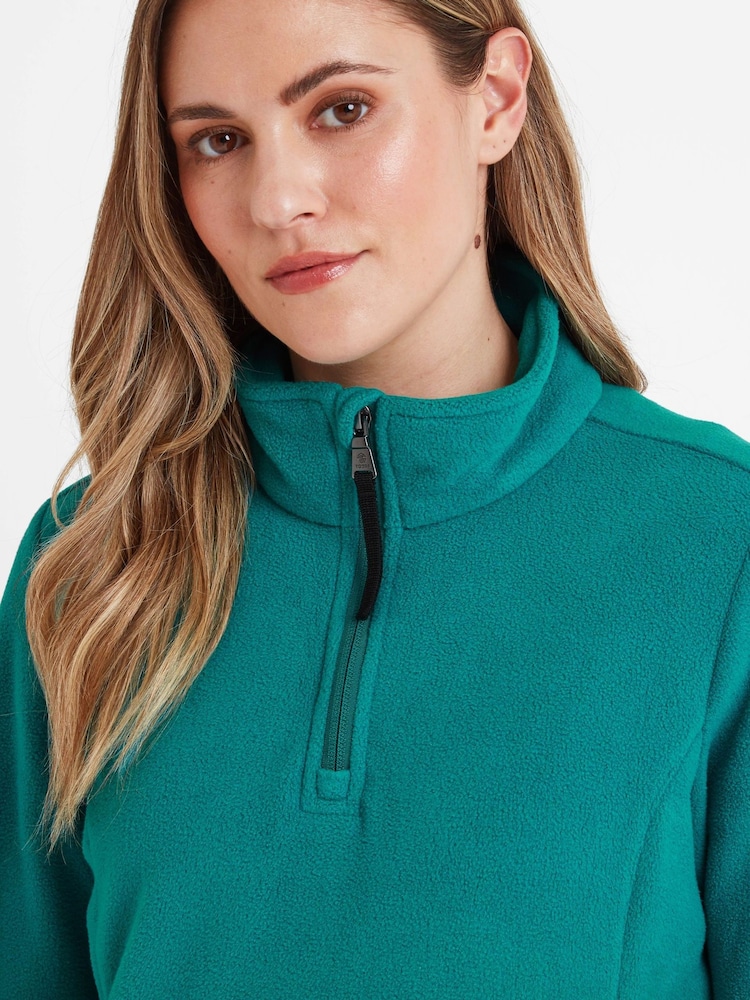 Tog 24 Teal Green Revive Fleece Zip Neck Jumper - Image 5 of 6