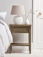 Cox & Cox Limewashed Camille Bedside Table - Image 1 of 4