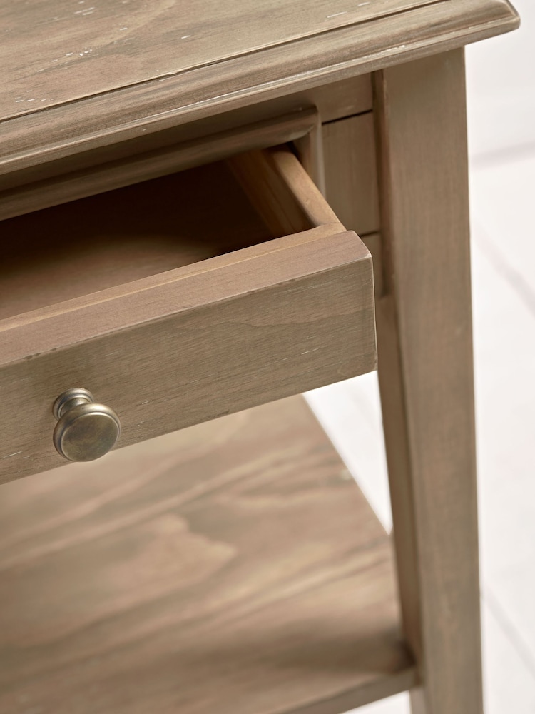 Cox & Cox Limewashed Camille Bedside Table - Image 2 of 4