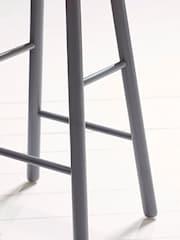 Cox & Cox Charcoal Oak Curved Topped Bar Stool - Image 5 of 5