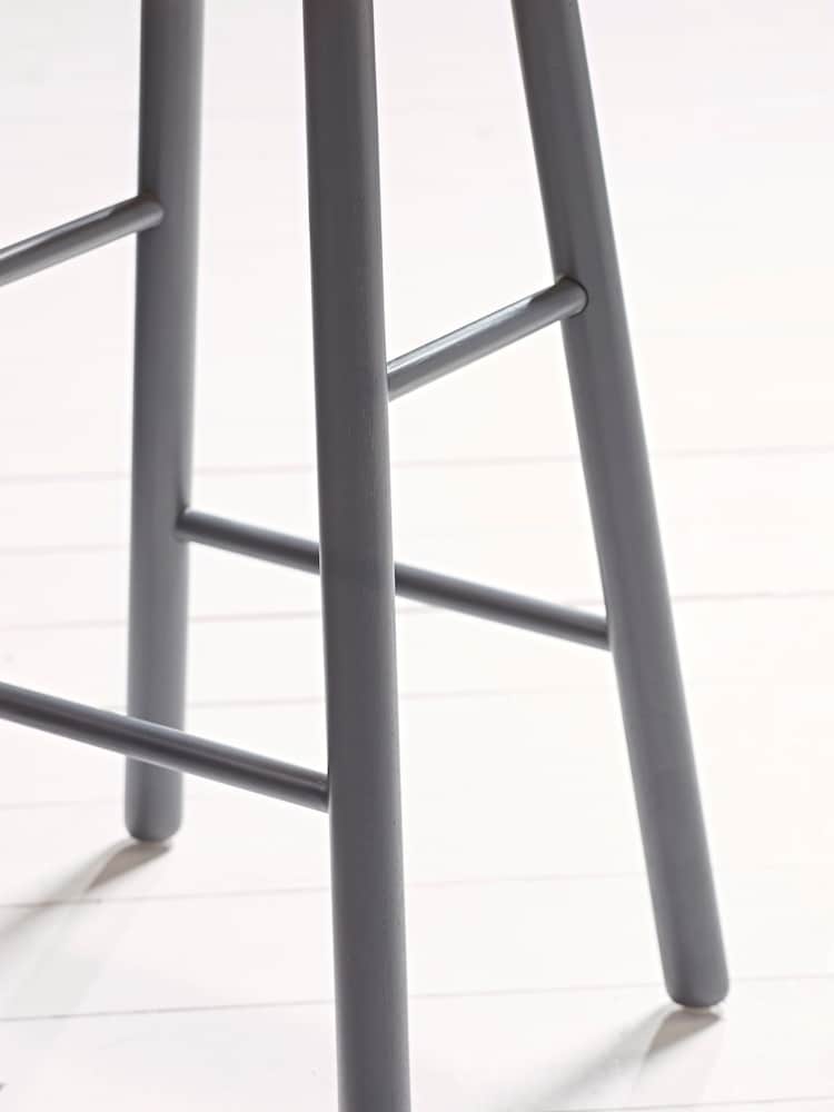 Cox & Cox Charcoal Oak Curved Topped Bar Stool - Image 5 of 5