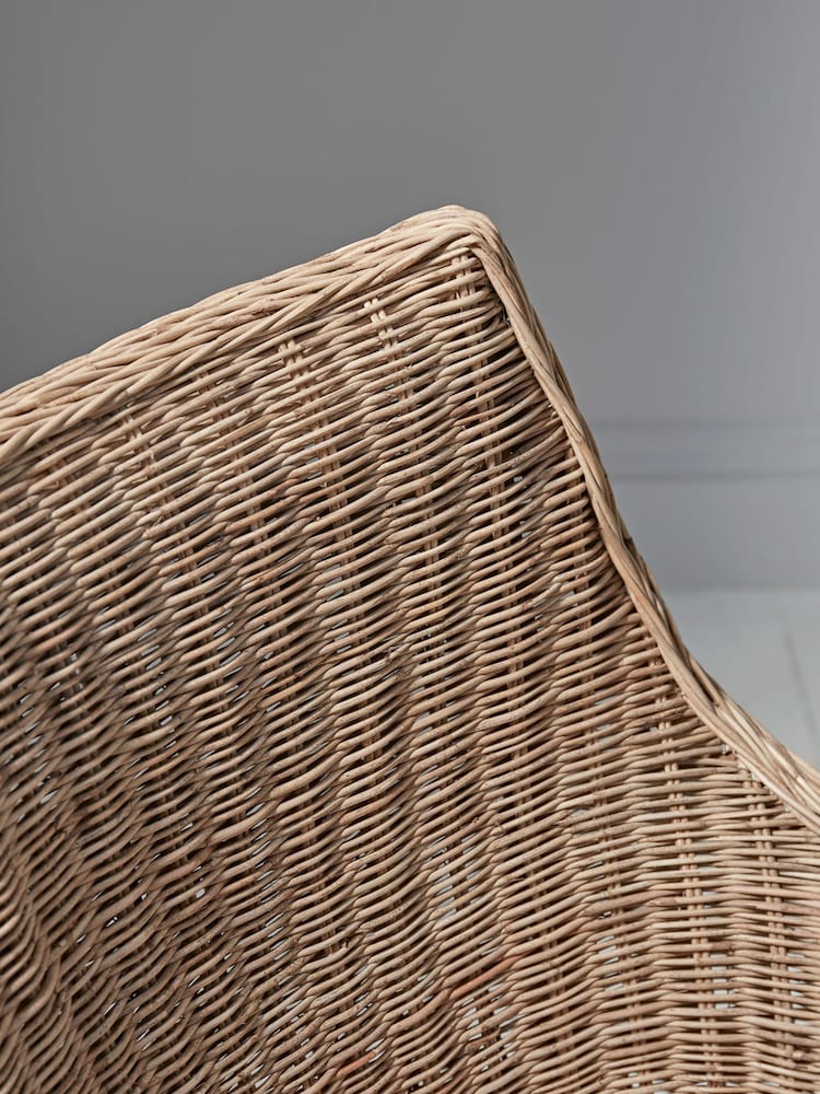 Cox & Cox Natural Round Rattan Carver Chair - Image 6 of 6