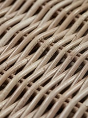 Cox & Cox Natural Round Rattan Small Storage Basket Bench - Image 4 of 6