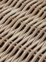 Cox & Cox Natural Small Round Rattan Storage Bench - Image 3 of 6