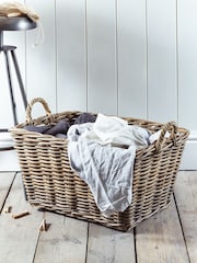 Cox & Cox Natural Rattan Rectangular Basket - Image 1 of 1