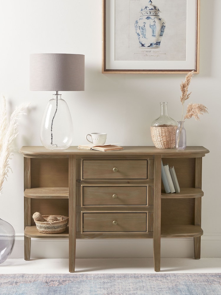 Cox & Cox Limewashed Camille Display Console - Image 1 of 4