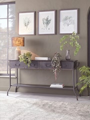 Cox & Cox Grey Industrial Iron Console Table - Image 1 of 6
