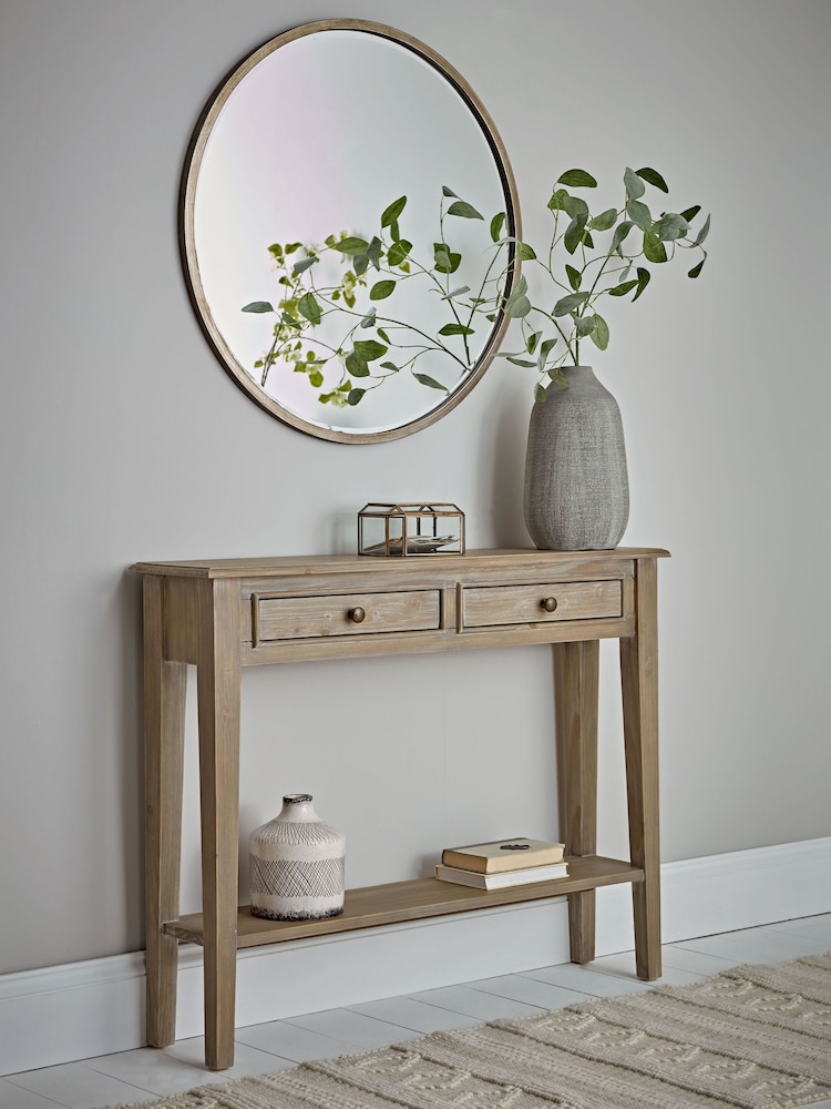 Cox & Cox Limewashed Camille Console Table - Image 1 of 6