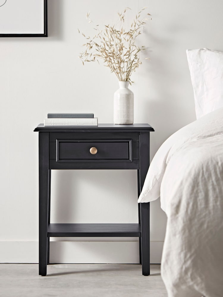 Cox & Cox Black Camille Bedside Table - Image 1 of 6