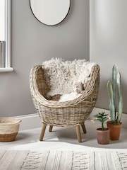Cox & Cox Natural Round Rattan Tub Chair - Image 1 of 4