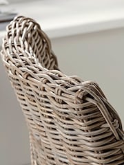 Cox & Cox Natural Round Rattan Bar Stool - Image 3 of 6