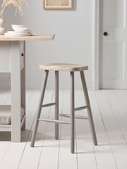 Cox & Cox Grey Limewashed Bar Stool - Image 1 of 6