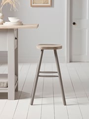 Cox & Cox Grey Limewashed Bar Stool - Image 3 of 6