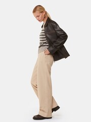 Whistles Natural Wool Mix Stripe Contrast Knit Jumper - Image 3 of 5