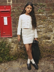 Reiss Felicity Tweed-Effect Knitted Mini Skirt with Merino - Image 3 of 4