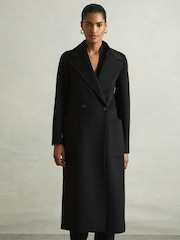 Abrigo cruzado con costura invisible en mezcla de lana Lucia de Reiss - Imagen 1 de 7