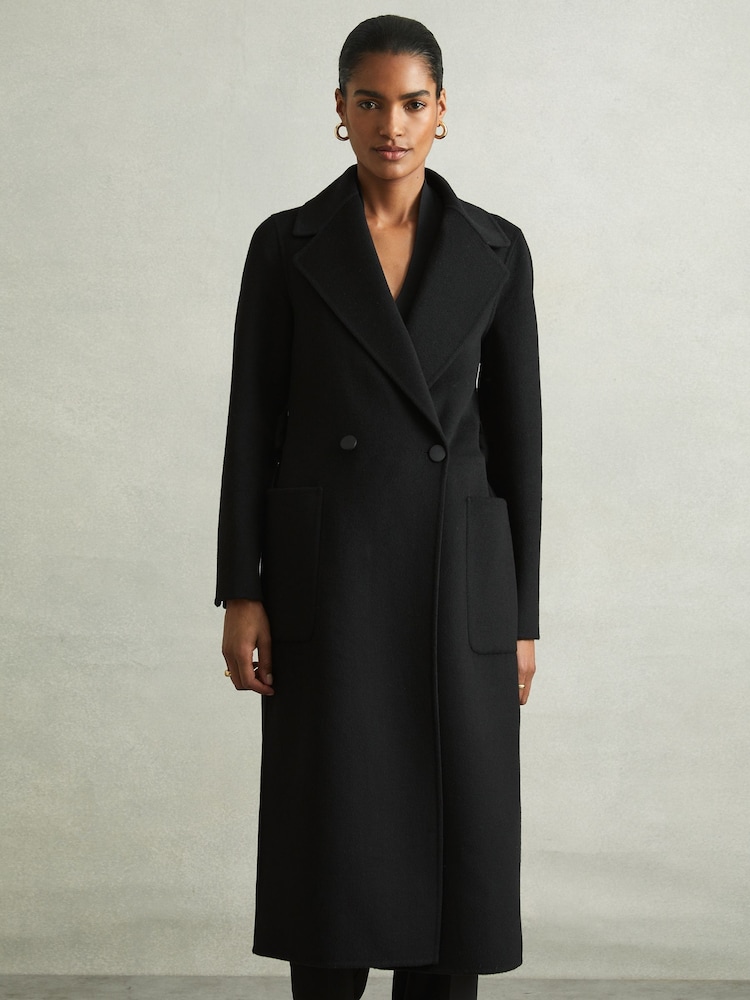 Abrigo cruzado con costura invisible en mezcla de lana Lucia de Reiss - Imagen 1 de 7
