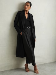 Abrigo cruzado con costura invisible en mezcla de lana Lucia de Reiss - Imagen 3 de 7