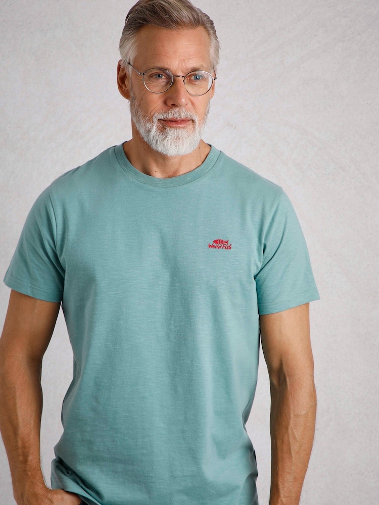 Weird Fish Skyblue Fished Branded 100% Cotton T-Shirt - Image 1 of 6