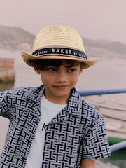 Baker by Ted Baker chapeau trilby en paille neutre garçon - Image 1 of 4