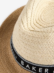 Baker by Ted Baker chapeau trilby en paille neutre garçon - Image 4 of 4