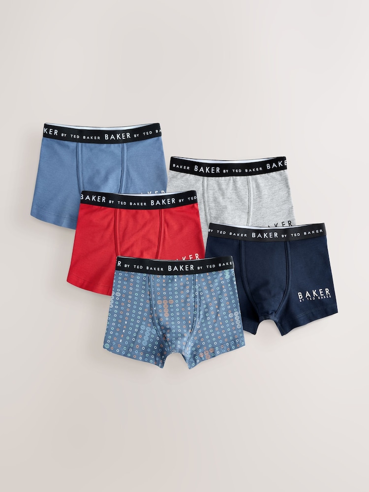 Rot - Baker by Ted Baker Boys Boxers 5 Pack - Bild 1 von 9