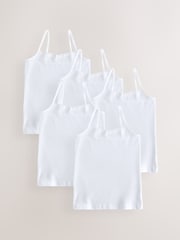 White 5 Pack Elastic Strappy Cami Vests (1.5-16yrs) - Image 1 of 1