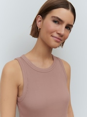 Neutral Ribbed Racer Tank Vest Sleeveless Top - Image 4 of 7