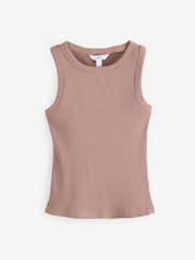 Neutral Ribbed Racer Tank Vest Sleeveless Top - Image 5 of 7