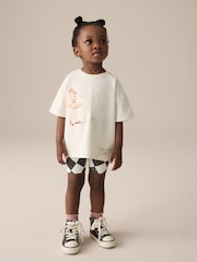 Cream Pretty Circus Short Sleeve T-Shirt and Cycle Shorts Set (3mths-7yrs) - Image 1 of 9