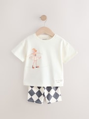 Cream Pretty Circus Short Sleeve T-Shirt and Cycle Shorts Set (3mths-7yrs) - Image 5 of 9