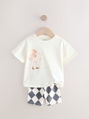 Cream Pretty Circus Short Sleeve T-Shirt and Cycle Shorts Set (3mths-7yrs) - Image 7 of 9