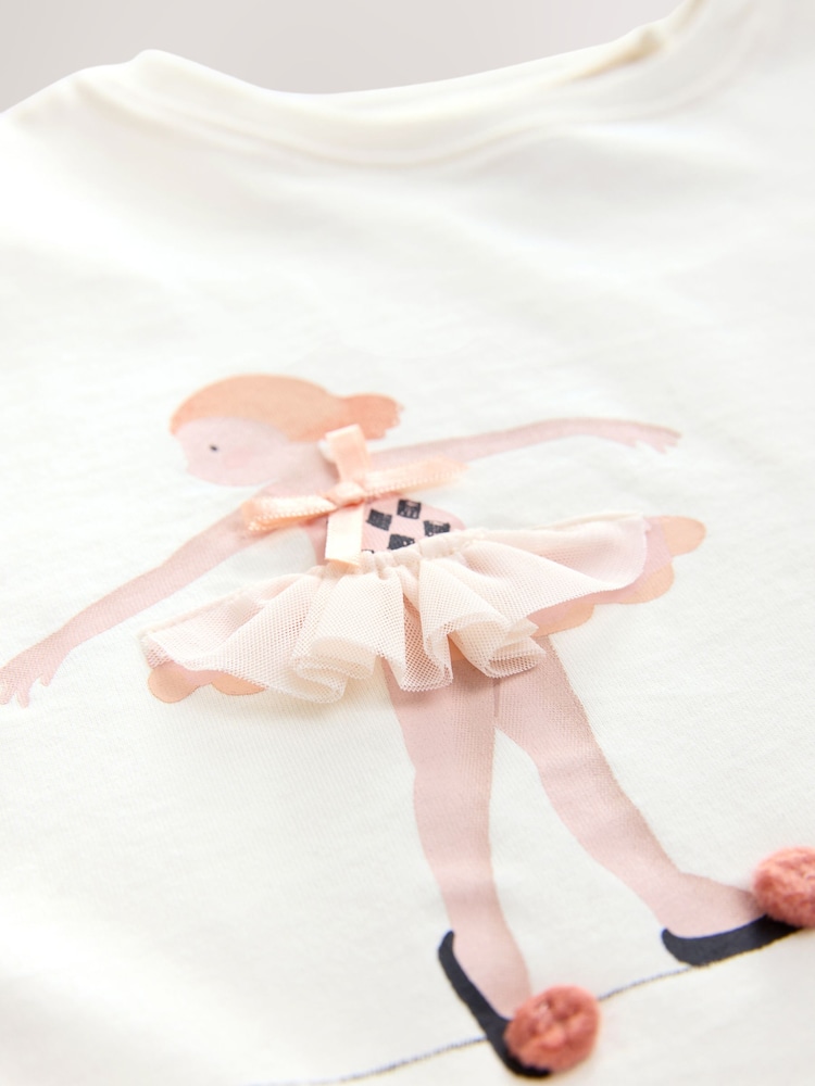 Cream Pretty Circus Short Sleeve T-Shirt and Cycle Shorts Set (3mths-7yrs) - Image 9 of 9