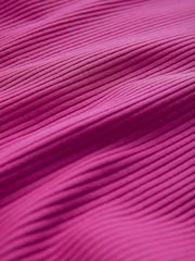 Bright Pink Ribbed Racer Tank Vest Sleeveless Top - Image 7 of 7
