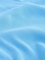 Blue Ribbed Racer Tank Vest Sleeveless Top - Image 5 of 6