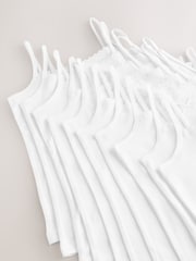 White 10 Pack Elastic Strappy Cami Vests (1.5-16yrs) - Image 6 of 7