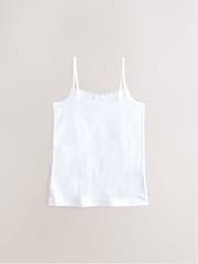 White 3 Pack Elastic Strappy Cami Vests (1.5-16yrs) - Image 2 of 5