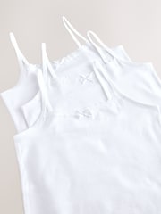 White 3 Pack Elastic Strappy Cami Vests (1.5-16yrs) - Image 4 of 5