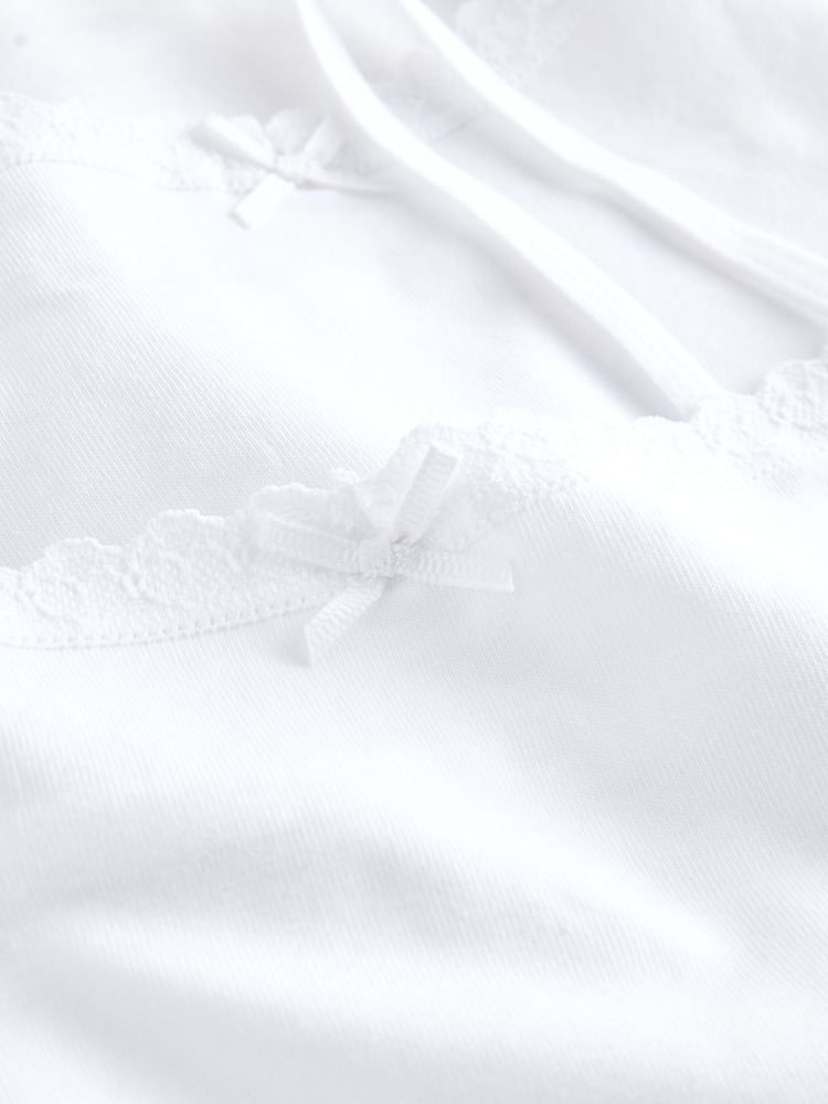 White 3 Pack Elastic Strappy Cami Vests (1.5-16yrs) - Image 5 of 5